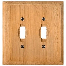 Amerelle Traditional Double Toggle Wood Wallplate in Light Oak