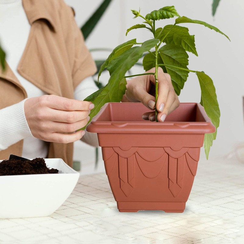 Whitefurze G02046 30cm Square Venetian Planter - Terracotta