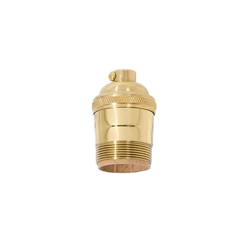 B&P Lamp® Heavy Turned Brass Keyless Sockets, Polished and Lacquered