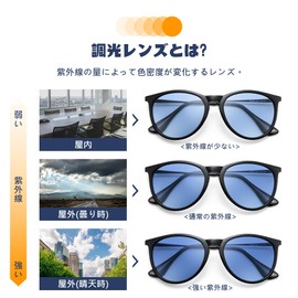 Feisedy B2571 Polarized Sunglasses, Unisex, Stylish, Ultra Lightweight, Popular, UV400, For Driving, Driving, Fishing, Sports, UV Protection, Glossy black frame with blue lens (dimmable)