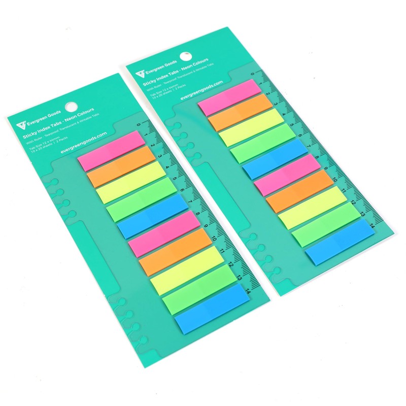 Evergreen Goods Sticky Index Tabs 2 Pack, 400 Sheets 10