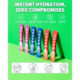 Karma Probiotic Hydration Packet - 6 Pack, Strawberry Lemonade Powder Drink Mix Stick - On-The-Go Immune & Gut Health Support