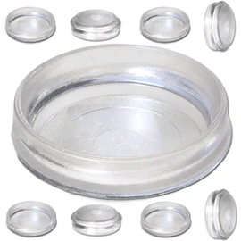 8 x Large Clear Castor Cup Furniture Feet 60 mm