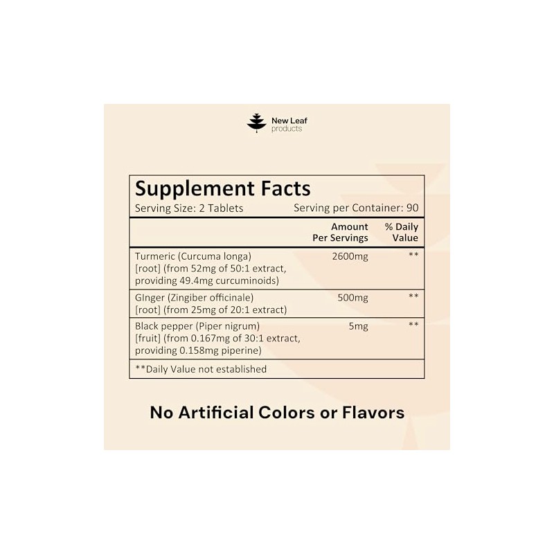 Turmeric Tablets with Black Pepper & Ginger - Curcumin -