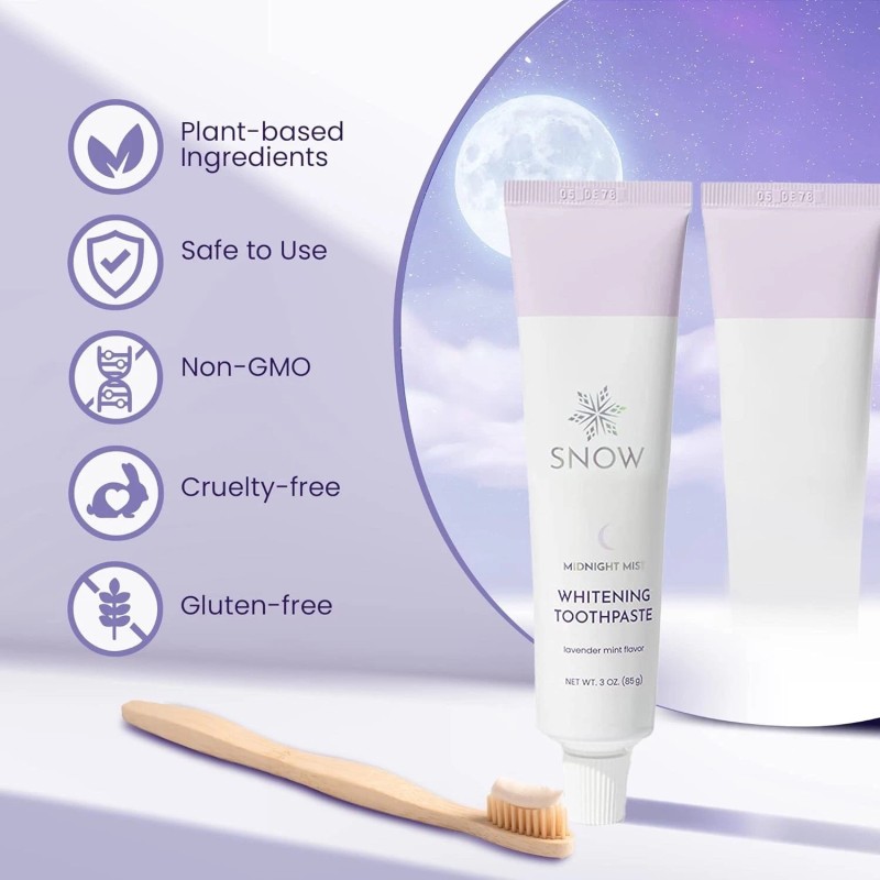 SNOW Whitening Toothpaste Midnight Mist Night PM Toothpaste Lavender Mint
