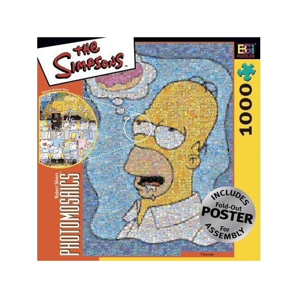 Simpsons Photomosaic Homer with Donut Jigsaw Puzzle 1000pc