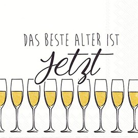 20 Napkins The Best Age Is Now Gold as Table Decoration for Birthday 33 x 33 cm