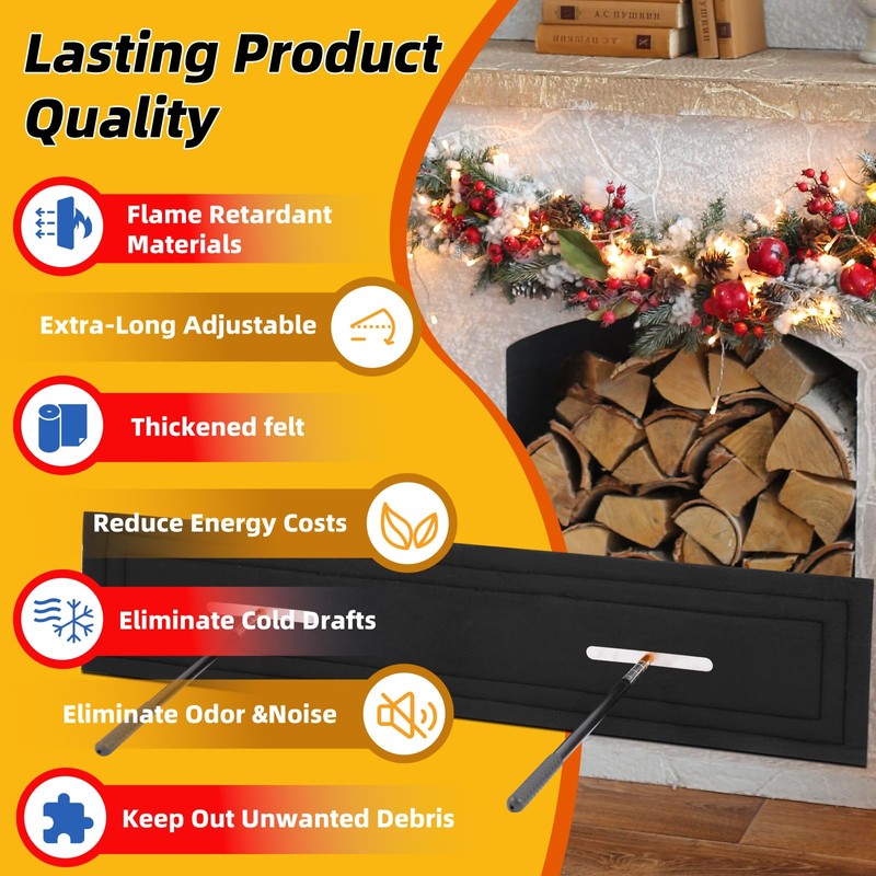 10"x 46" Rectangular Fireplace Flue Plug-Fits 9"x45" and Smaller Chimney