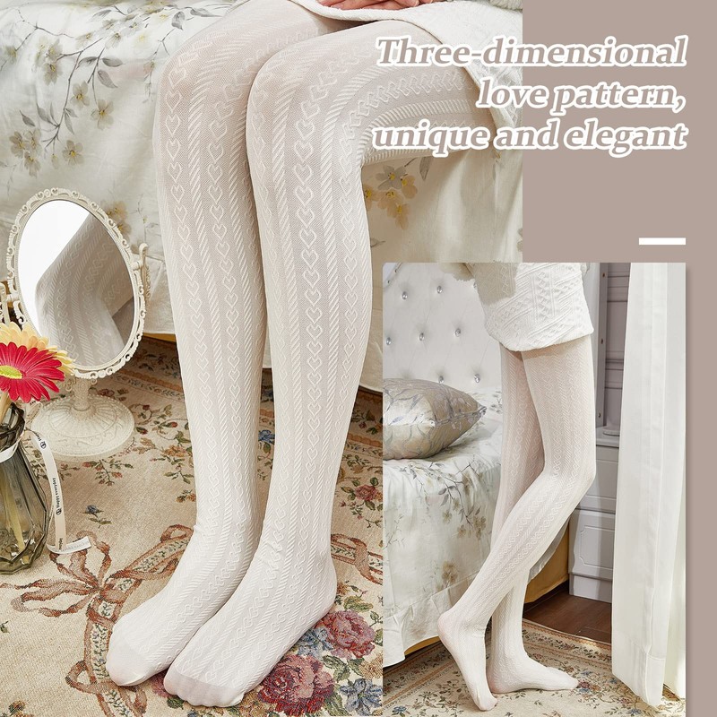 JaGely 3 Pairs Womens Fishnet Hollow Out Knitted Tights Patterned