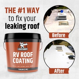 Liquid Rubber RV Roof Coating - Solar Reflective Sealant, Trailer and Camper Roof Repair, Waterproof, Easy to Apply, Brilliant White,1 Quart