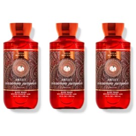 Bath & Body [3 Pack] SHOWER GEL/BODY WASH 10 FL OZ / 295 mL (Packaging may vary) (Full Size, SWEET CINNAMON PUMPKIN)