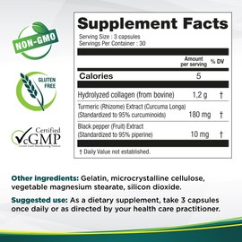 Genacol Turmeric Curcumin Collagen Supplement Enhanced Absorption with 95% Curcuminoids, Black Pepper & AminoLock Colageno | Supports Healthy Joints | 90 Capsules
