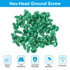 PATIKIL 10-32 x 3/8 Inch Hex Washer Head Grounding Screws,