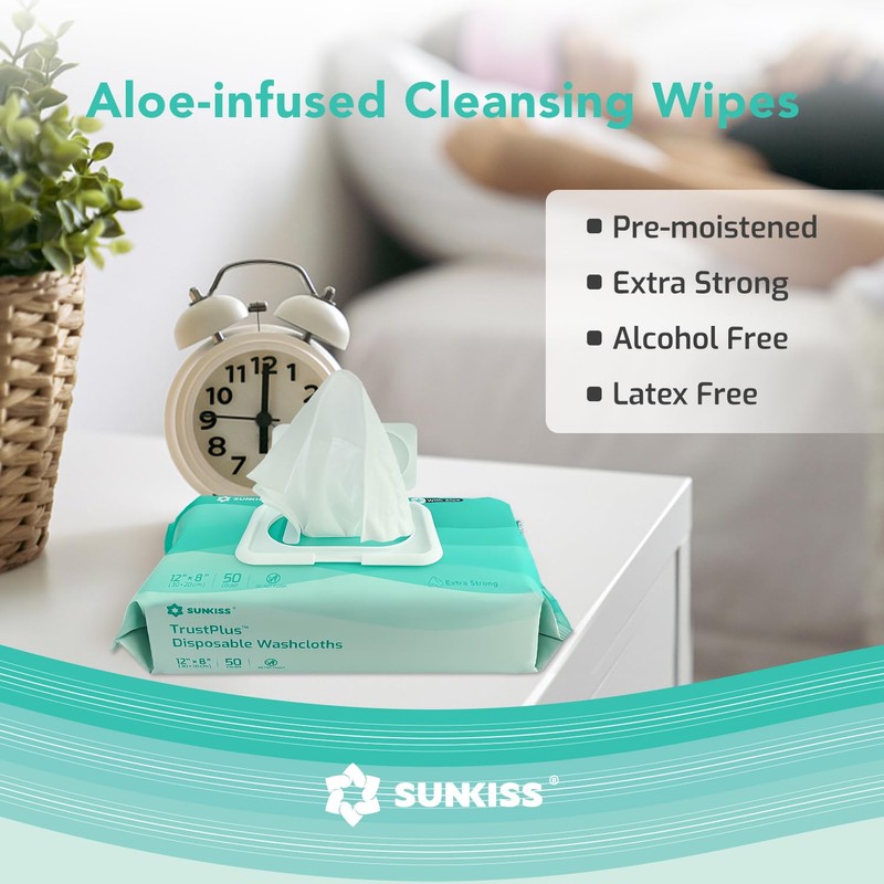 SUNKISS Trustplus Wet Wipes for Adult, Extra Thick 20 x