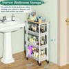 OKZEST Utility Slim Storage Cart, 4-Tier Narrow Bathroom Organizers and