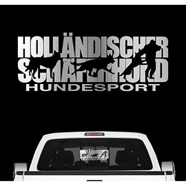 Siviwonder Dutch Shepherd Dog Sport Car Sticker Dog Film Herder, 20cm, metallic silver
