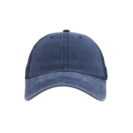 AOSMI Comfy Soft Vintage Washed Trucker Baseball Hat Adjustable Plain Blank Mesh Snapback Summer Sports Ball Cap Women Men Navy Blue