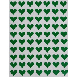 Royal Green Colored Decorative & Cute Heart Stickers - Scrapbooking & Packaging Stickers, Arts & Crafts Decorative Sticker Labels for Scrapbooks & More - 0.5 inch, 350-Pack (Green)