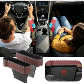 Organizador Tapahuecos de Asiento con Portavasos y Organizador de Consola Relleno Para Hueco Del Asiento para Teléfono Móvil Gafas de Sol Coche Camión Viajes y Rutas