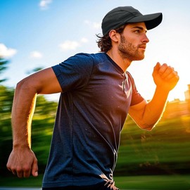 Croogo Sport Breathable Cap Summer Quick Drying Sun Hat UV Protection Outdoor Cap Men Women Baseball Cap Hat Dark Blue,Dark Gray-CP03