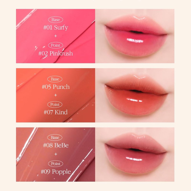 COSNORI Flow Wave Lip Tint - Vegan Glassy Lip Gloss,