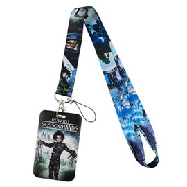 Classic Horror Scissorhands Character Themed Lanyard w/ ID Holder Keychain