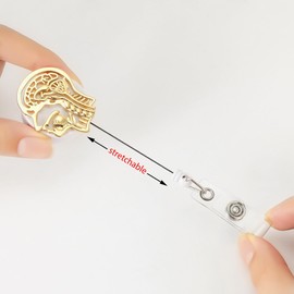 MEDFOLY ENT Skull Badge Reel Holder, Medical Otolaryngology Badge Holder Reels Retractable, Hollow Head Shape Badge Clip Scalable for Doctor Nurse