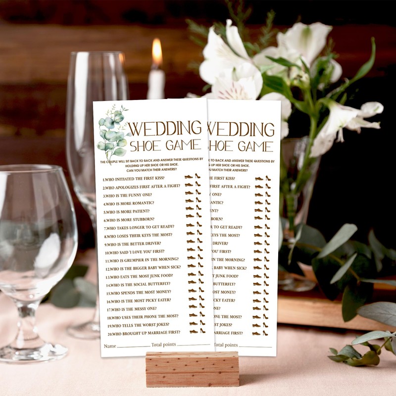 Minimalism Party Bridal Shower Games, Wedding Shoe Game, Botanical Eucalyptus