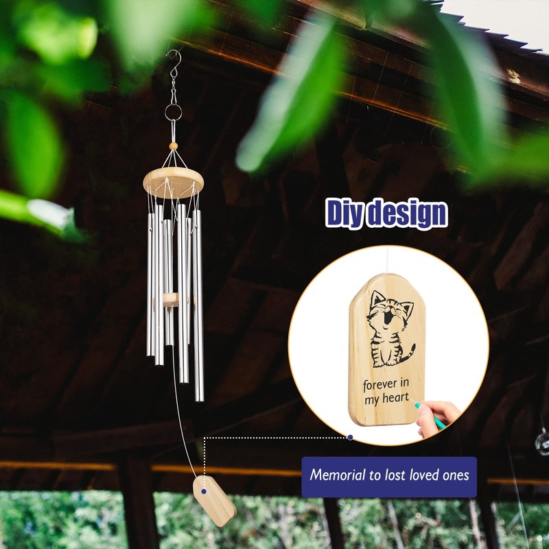 KIKISML Outdoor Wind Chimes, 29 Inch 6 Aluminium Alloy Tubes,