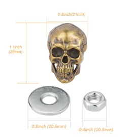 Arenbel Skull License Plate Bolts Fasteners Funny Car Frame Tag Screws Kit Fit Motorcycle Trucks SUV, Copper