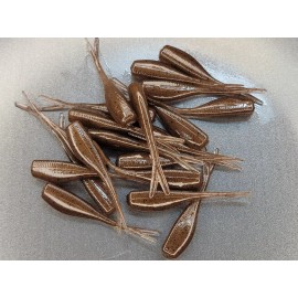 Hooked Baits (20) - 2" Slab Crusher "Natural Brown" Crappie Jig GRUBS BAIT PANFISH BABY SHAD