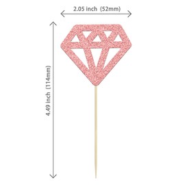24 piezas de anillos de diamante para cupcakes, adornos de oro rosa con purpurina de diamante, anillo de boda para cupcakes, púas para matrimonio, compromiso, aniversario, fiesta de San Valentín, suministros de decoración de pasteles