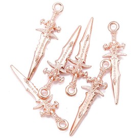 Wowagoga 100 Pieces Swords Charms for Jewelry Making Swords Bookmark Mini Swords Pendants Antique Swords Keychain for DIY Necklace Bracelace (7 Colors)