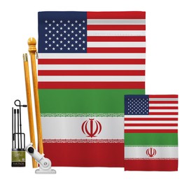 World Cup Iran USA Friendship Flag Banner Wall Art Flag Poles for Outside House Stand Outdoor Decorations Garden Tapestry Yard Signs FIFA Gifts Team Qatar Trophy Soccer Game Football Made in USA