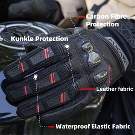VXW Winter Motorcycle Gloves for Men and Women - Waterproof & Windproof with TPR Palm Sliders, Dirt Bike/ATV/BMX/Motocross Riding Gear(Medium)