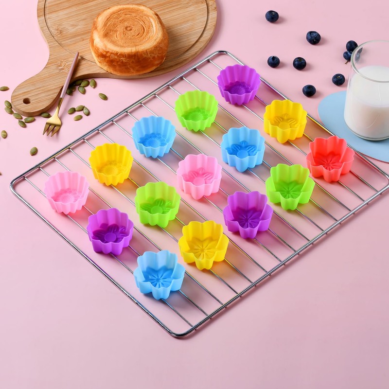 Mirenlife Reusable Silicone Baking Cups, 2 Inch Mini Size Silicone