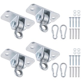 Wishtofly Heavy Duty Swing Hangers with Locking Snap Hooks, Swing Hardwares for Porch, Patio, Playground, Indoor and Outdoor, 2400 lb Capacity, Screws and Bolts Included, 4 Pack