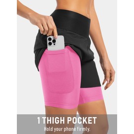 qualidyne Women's Mountain Bike Shorts 4D Padded Cycling Shorts Biking MTB Bicycle Shorts for Women Zipper Pockets