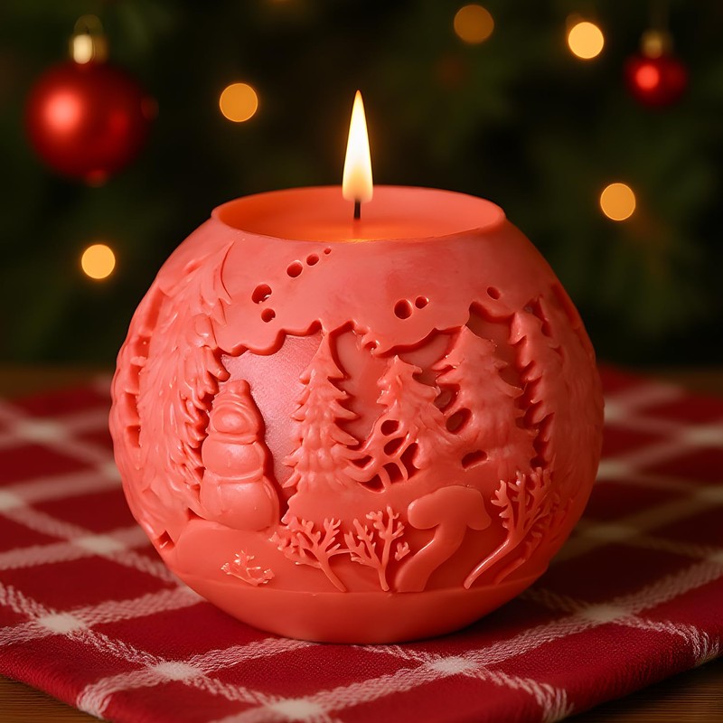 Christmas Ball Candle Molds Christmas Tree Resin Casting Silicone Mold