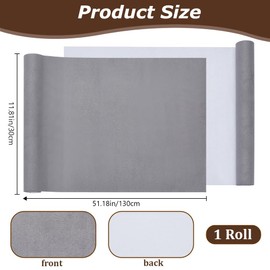 CRASPIRE 51 x 11.8 Inch Silver Gray Book Cloth Paper Backed Book Cover Suede Fabric Surface Bookbinding for Book Binding Supplies Scrapbooking Protector Book Cloth Album Adult DIY Crafts