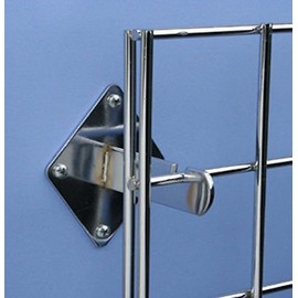 Only Garment Racks Gridwall Mount Brackets for Grid or Slatgrid Panels Box of 8 Pcs Chrome Color