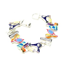 Arras Creations MULTI EPOXY BEAUTY THEME CHARM CLOSURE BRACELET / AZBRCB006-SMU