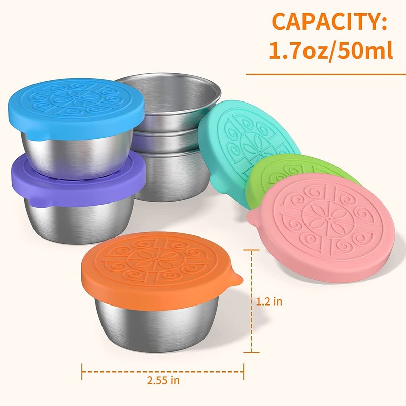 6 PCS Salad Dressing Container, 1.7 oz Small Condiment Containers