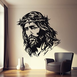 Sacred Symbols: Jesus Wall Decal - Christian Vinyl Sticker for Reverent and Meaningful D_cor