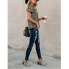 Blooming Jelly Womens Leopard Print Tops Short Sleeve Round Neck
