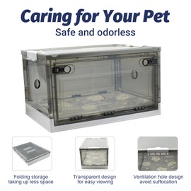 REDDOUDOU Pet Oxygen Chamber, Pet Incubator, Small Animal Humidifier Box, Pets Delivery & Feeding with Padded Cotton, Pets Humidifier Accessories for Dogs, Cats, Puppies, Kittens (55L)