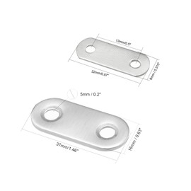 uxcell Repair Plate, 10pcs 0.87" x 0.32" and 10pcs 1.46" x 0.63" Flat Fixing Mending Corner Brace Bracket Connector