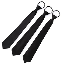 XPEX Pack of 3 Black Satin Tie for Men Elegant Necktie Suitable for Office, Wedding and Business Festive Events