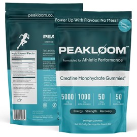 Creatine Monohydrate Gummies, 5000mg Creatine, 1000mg Beta-Alanine, with Added Magnesium & VIT B12, 90 Vegan Gummies, Gym Supplement for Men & Women (30 Day Supply, Blueberry Flavour)
