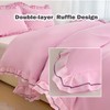 LMONMOO Pink Duvet Cover Queen, Chic Lace Bedding Set with